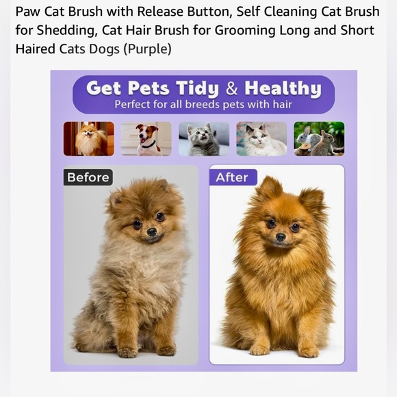 NIB~Self Cleaning Cat/Dog Pet Brush w/Nail Clippers & File Kit - Picture 9 of 15